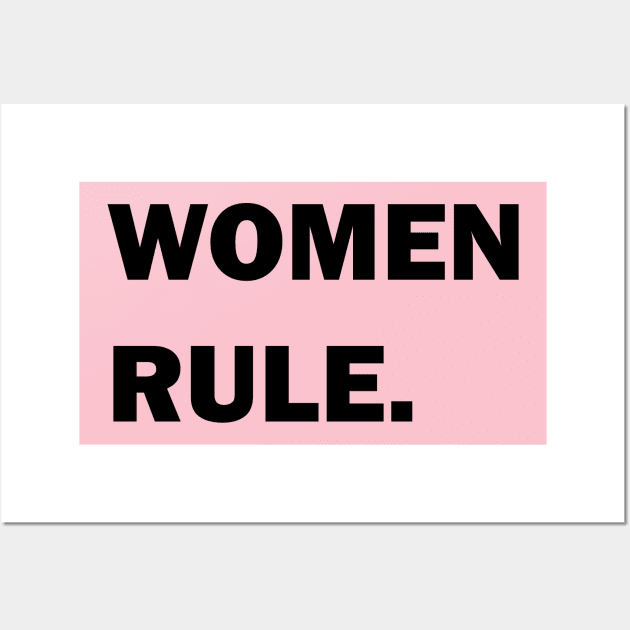 Women Rule Period Bold Feminist Light-Color Wall Art by depravitee